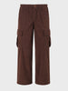 Men's Brown Wide Leg Fit Solid Casual Cargo