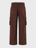 Men's Brown Wide Leg Fit Solid Casual Cargo