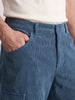 Men's Blue Wide Leg Fit Solid Casual Cargo