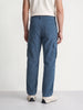 Men's Blue Wide Leg Fit Solid Casual Cargo