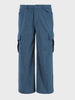 Men's Blue Wide Leg Fit Solid Casual Cargo