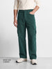 Men's Green Wide Leg Fit Solid Casual Cargo