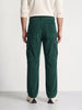Men's Green Wide Leg Fit Solid Casual Cargo
