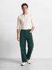 Men's Green Wide Leg Fit Solid Casual Cargo