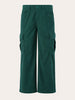 Men's Green Wide Leg Fit Solid Casual Cargo