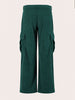 Men's Green Wide Leg Fit Solid Casual Cargo