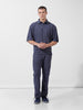 Men's Navy Blue Relaxed Fit Textured Street Coordinates