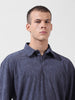 Men's Navy Blue Relaxed Fit Textured Street Coordinates
