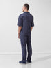 Men's Navy Blue Relaxed Fit Textured Street Coordinates