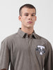 Men's Grey Relaxed Fit Solid Varsity Coordinates