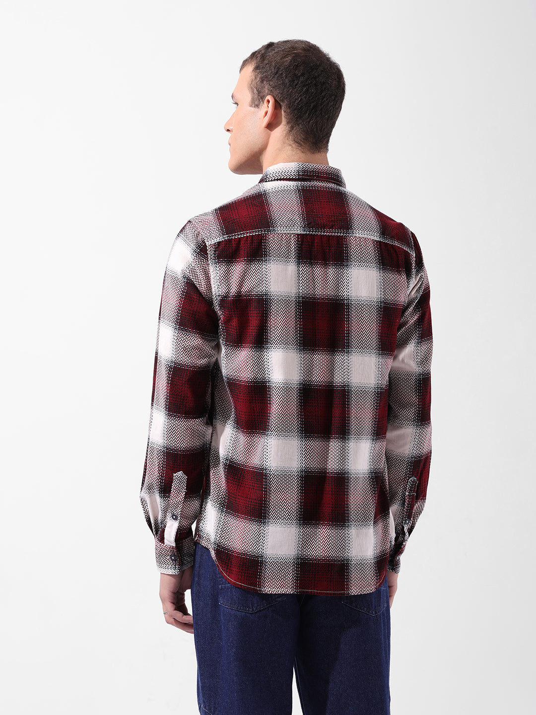 Men's Brown Regular Fit Printed Casual Shirt