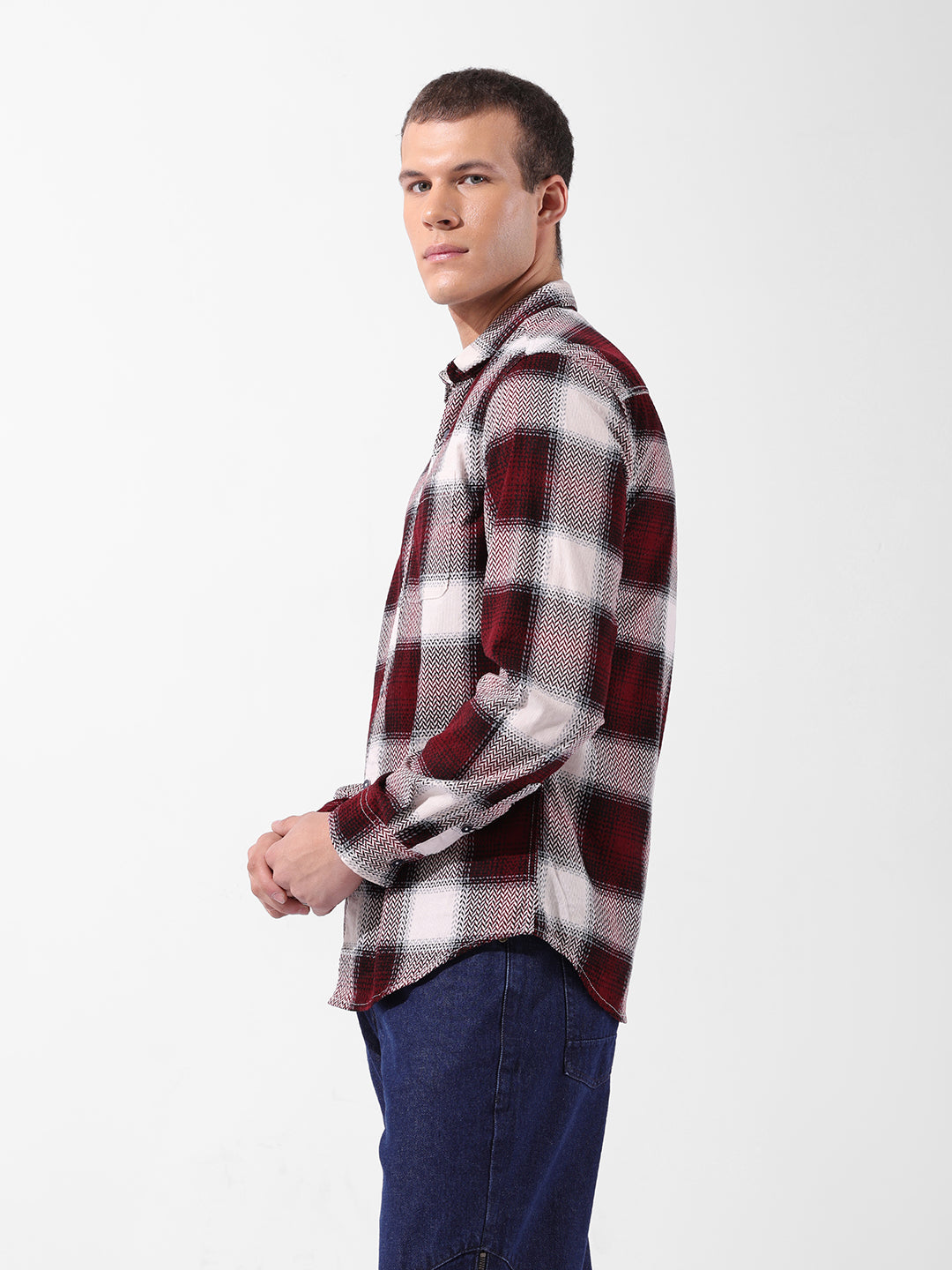Men's Brown Regular Fit Printed Casual Shirt
