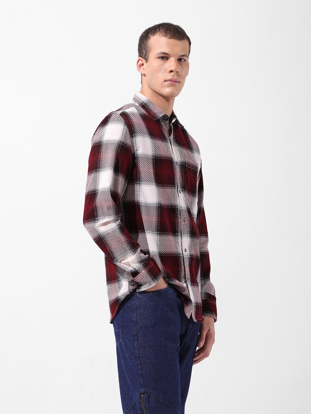 Men's Brown Regular Fit Printed Casual Shirt
