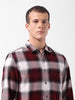 Men's Brown Regular Fit Checkered Casual Shirt