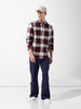 Men's Brown Regular Fit Checkered Casual Shirt