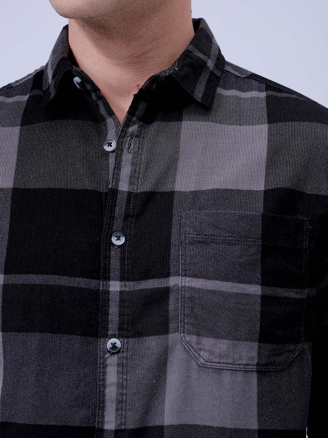 Men's Grey Regular Fit Solid Casual Shirt