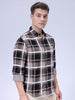 Men's Brown Regular Fit Solid Casual Shirt