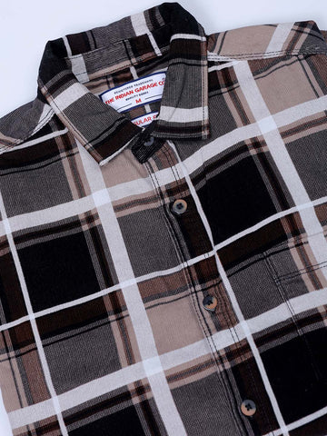 Men's Brown Regular Fit Solid Casual Shirt