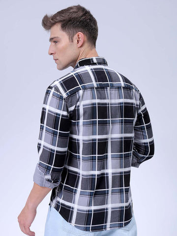 Men's Grey Regular Fit Solid Casual Shirt