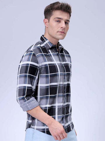 Men's Grey Regular Fit Solid Casual Shirt