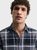 Men's Grey Regular Fit Checkered Casual Shirt