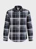 Men's Grey Regular Fit Checkered Casual Shirt