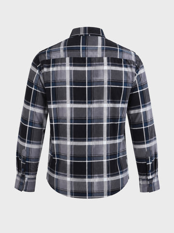 Men's Grey Regular Fit Checkered Casual Shirt