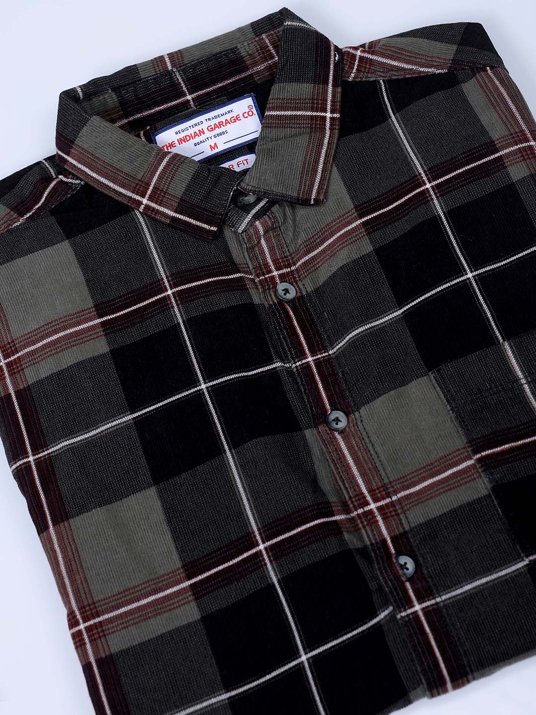 Men's Olive Regular Fit Solid Casual Shirt
