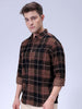 Men's Brown Regular Fit Solid Casual Shirt