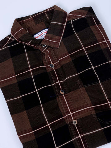 Men's Brown Regular Fit Solid Casual Shirt