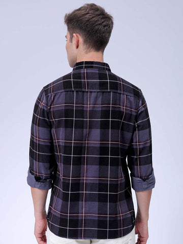 Men's Grey Regular Fit Solid Casual Shirt
