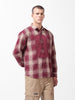 Men's Maroon Relaxed Fit Checked Resort Wear Shirt