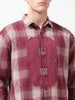 Men's Maroon Relaxed Fit Checked Resort Wear Shirt