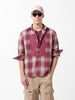 Men's Maroon Relaxed Fit Checked Resort Wear Shirt