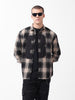Men's Black Relaxed Fit Checked Resort Wear Shirt