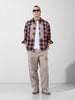 Men's Navy Blue Relaxed Fit Checked Resort Wear Shirt