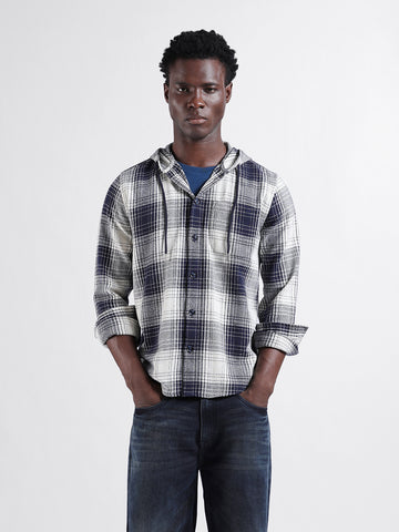 Men's Blue Regular Fit Checked Casual Shirt