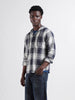 Men's Blue Regular Fit Checked Casual Shirt