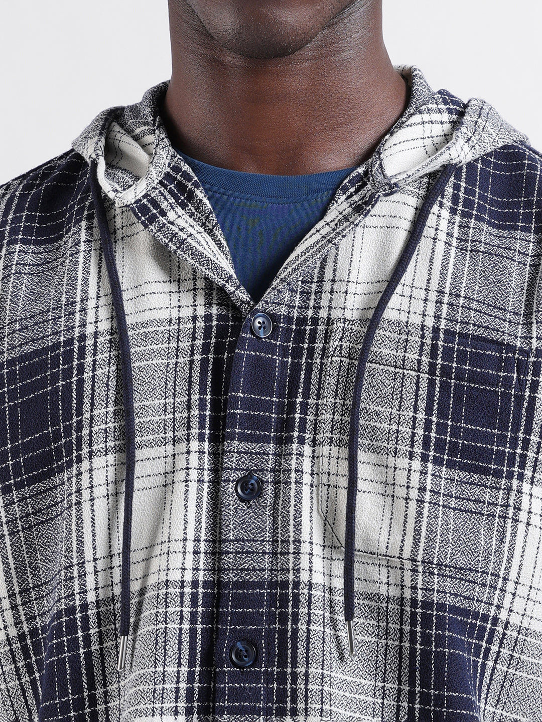 Men's Blue Regular Fit Checked Casual Shirt