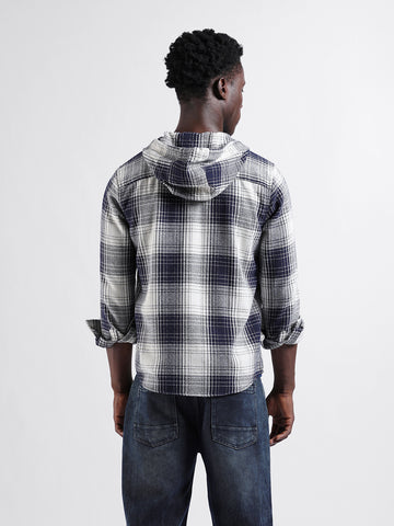 Men's Blue Regular Fit Checked Casual Shirt