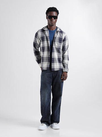 Men's Blue Regular Fit Checked Casual Shirt