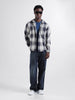 Men's Blue Regular Fit Checked Casual Shirt