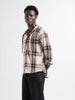 Men's Beige Regular Fit Checked Casual Shirt