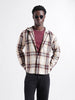 Men's Beige Regular Fit Checked Casual Shirt