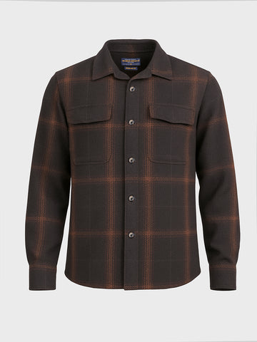 Men's Brown Regular Fit Checked Casual Shirt