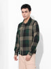 Men's Green Regular Fit Checked Casual Shirt