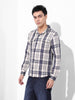 Men's Navy Blue Regular Fit Checked Casual Shirt