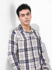 Men's Navy Blue Regular Fit Checked Casual Shirt