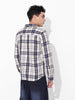 Men's Navy Blue Regular Fit Checked Casual Shirt
