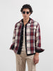 Men's Maroon Regular Fit Checked Casual Shirt